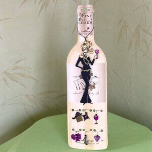 SUNSET VISTA DESIGN WINE BOTTLE CHARM SET:NWT WINE BOTTLE CHARM + 6 GLASS CHARMS